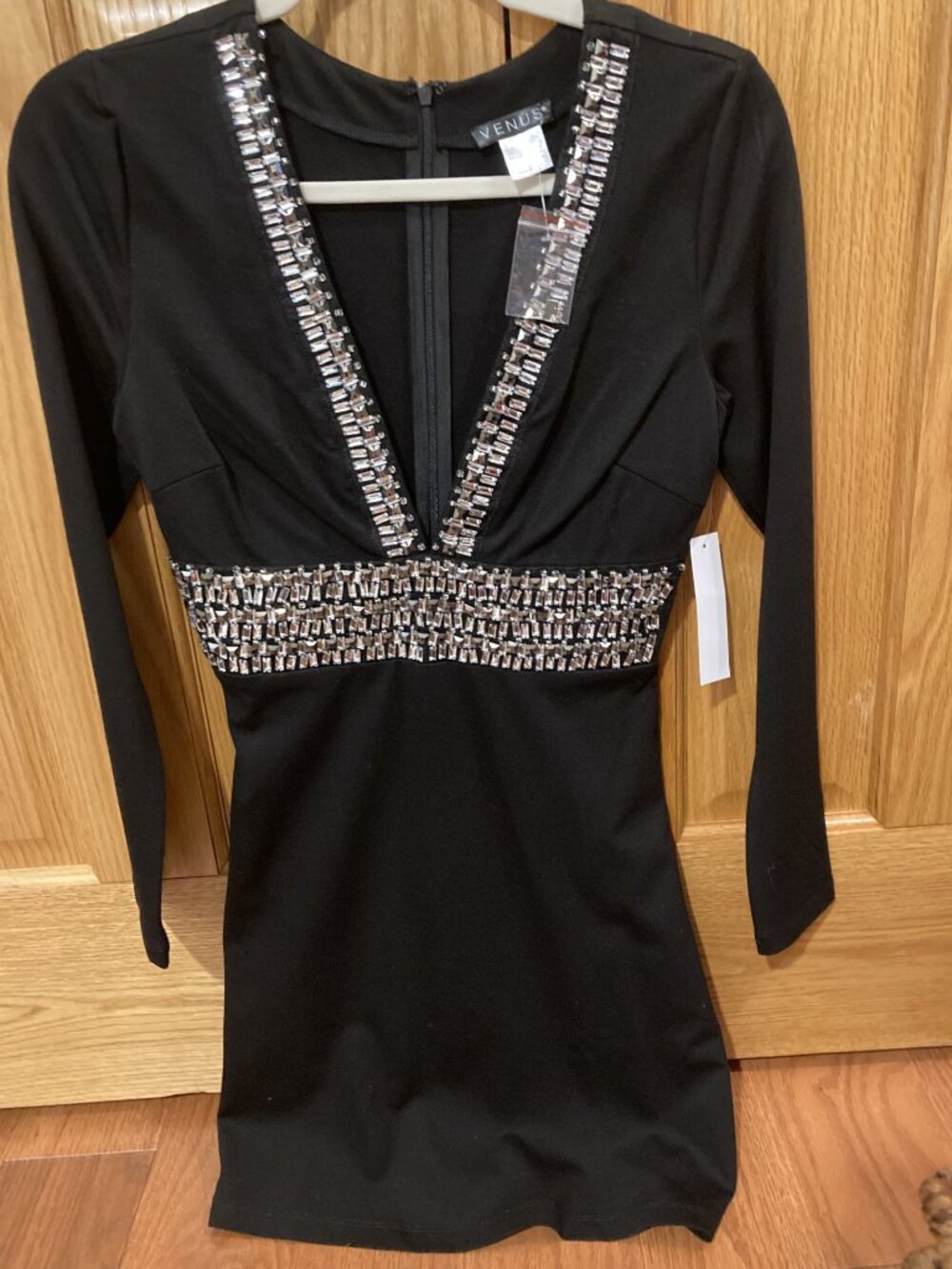 Venus Black Gemmed party dress - NWT